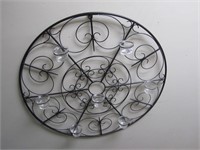Round Art Metal Votive Candle Wall Rack
