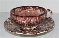 Mulberry spongeware cup/saucer