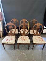 6 Universal Cherry Shield Back Dining Chairs