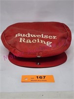 Vtg Budweiser Racing Button Snapback Cap