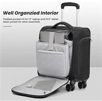 Coolife Underseat Carry On Luggage Suitcase