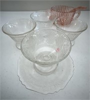 Depression glass and desert dishes