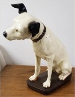 15" Nipper RCA Dog Chalkware Statue