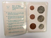 1971 Isle of Man Decimal Coin Set, 6 Coins in Pack