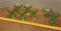 Uranium Glass Sherbet Cups  5 Matching & 2 More