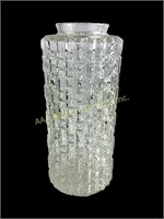 Fostoria Glass Vase Large textured glass vase