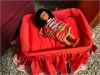 vintage doll and bed