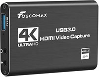 NEW - Foscomax Video Capture Card, 4K HDMI