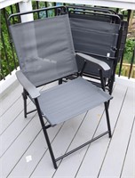 4 Giantex folding patio chairs; as is