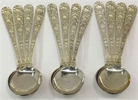 12 S Kirk & Son Sterling Repousse Soup Spoons