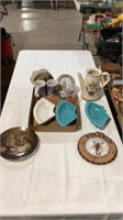 Cups, plates, serving trays, pitcher