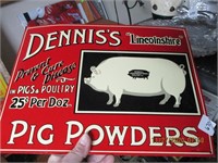 Dennis's Pig Powder Tin Sign