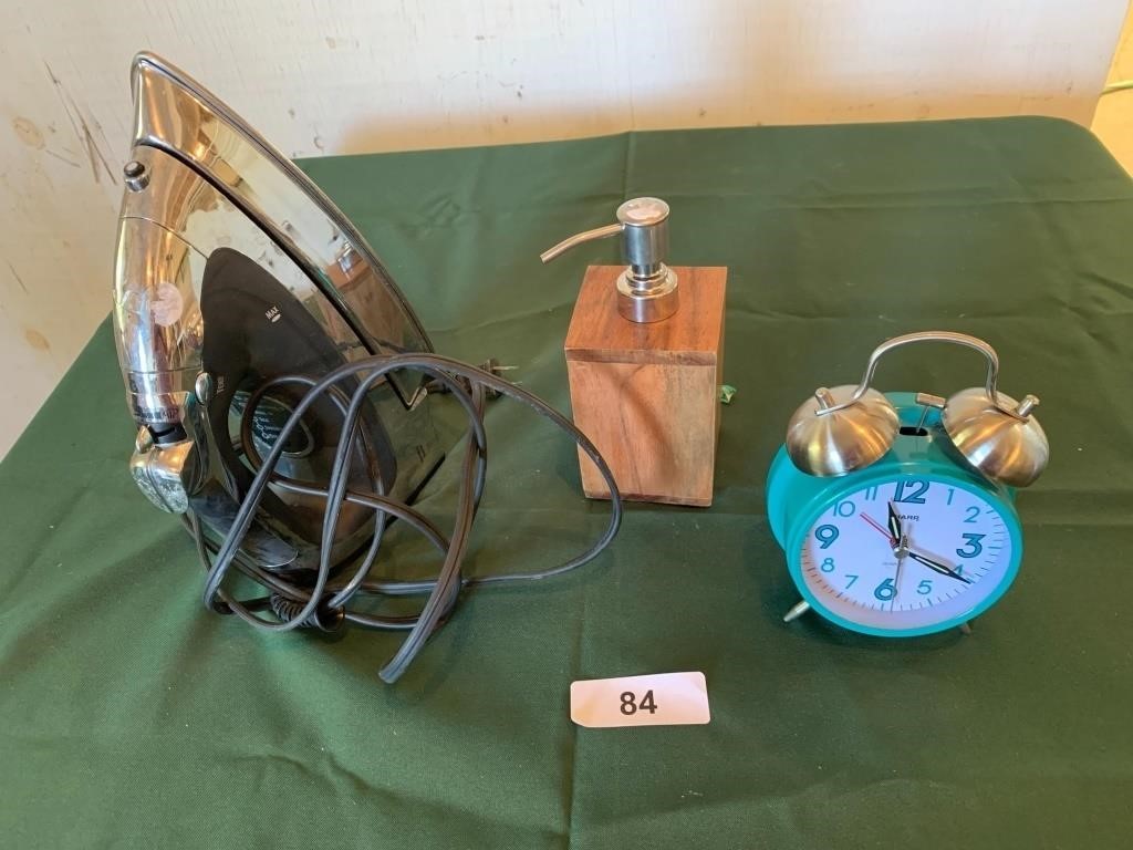Iron, Soap Dispenser & Alarm Clock