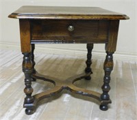 Henri II Style Oak Side Table.