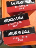 3 BOXES AMERICAN EAGLE 32 AUTO AMMO