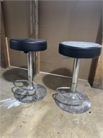 Two bar stools adjustable