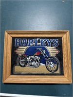 Motorcycle framed glass art 11 x 14