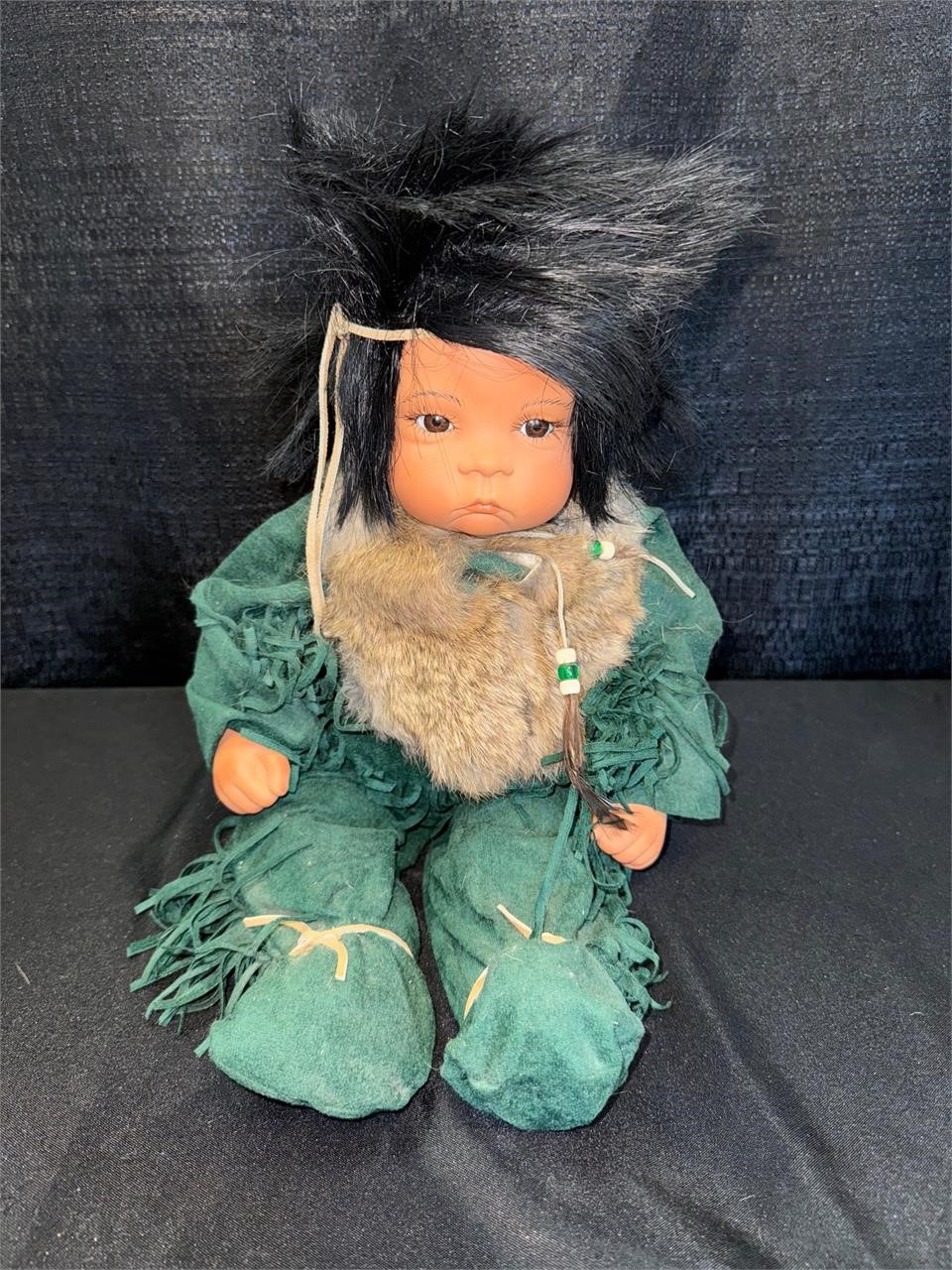 Porcelain Native American Boy Doll