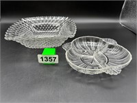 Pair of vintage glass dishes no chips