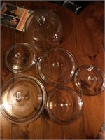 Lot various size glass lids