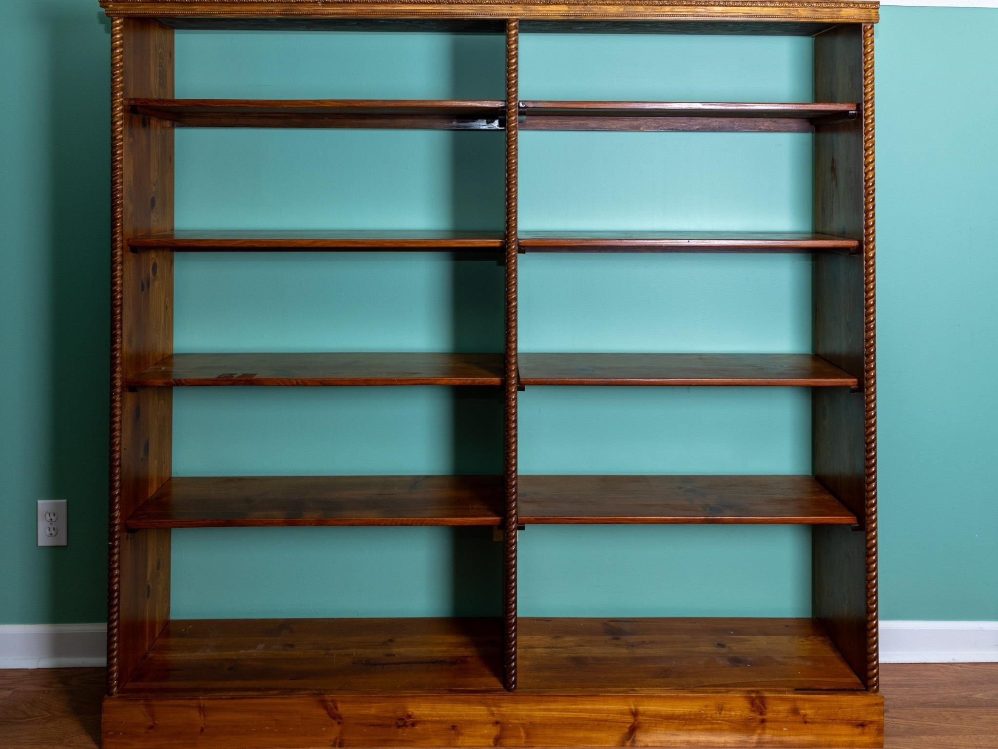 Fantastic pine open bookshelf unit,