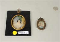 Two Framed Portrait Miniatures On Ivory