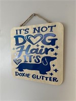 Doxie Glitter Wooden Sign