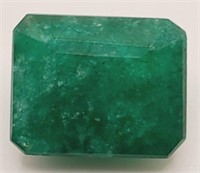 (KK) Green Jadeite Gemstone - Emerald Cut - 14.99