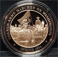 Franklin Mint 45mm Bronze US History Medal 1894