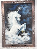 Large velvet unicorn painting 29? x 41?