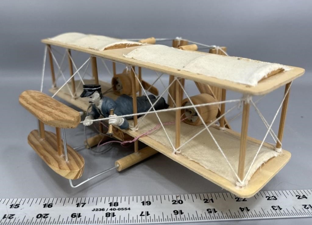Battery powered wooden airplane