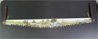 Hand Painted 2 Man Crosscut Saw By D. Major
