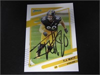 2021 DONRUSS T.J. WATT AUTOGRAPH COA