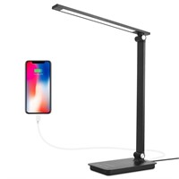 Semlos LED Desk Lamp with USB Charging Port, 25 Li