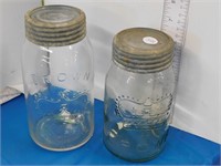 2 CROWN JARS WITH LIDS