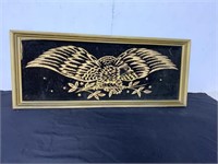 FRAMED GOLDEN EAGLE ON CLOTH