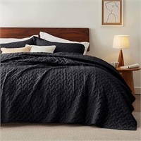 Bedsure Black Quilt Set