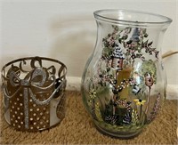 Handpainted Decor & Candle Holder