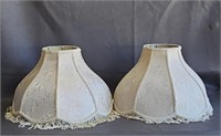 2 Vintage Lamp Shades w/Fringe Edge -Soiled