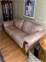 Leather couch & 2 matching chairs