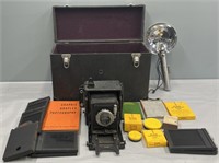 Graflex Camera; Accessories & Case