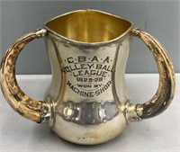 1925 Volleyball Trophy Cup Silverplate Stag Handle