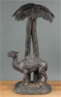Vintage Bronze Camel Sculpture - 19" Tall
