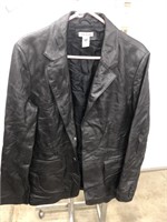 Black leather coat size S/P