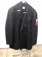 Very heavy wool navy pea coat size 42S