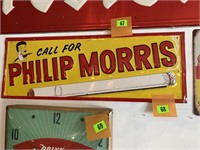 Metal, Phillip Morris sign, 28 x 10”