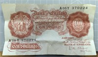 Vintage 10. Shillings banknote