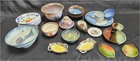 Group of vintage pottery & porcelain bowls,