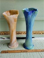 ANTIQUE SLAG GLASS VASES'