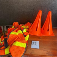 traffic control vest and cones